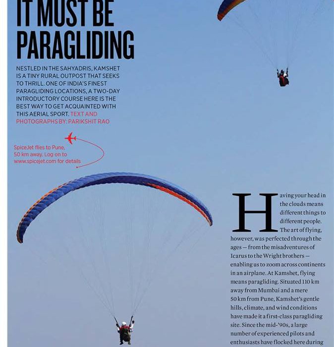 Nirvana Adventures & Paragliding gets featured in Spice Route (Spice Jet’s Mag )